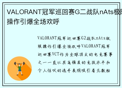 VALORANT冠军巡回赛G二战队nAts极限操作引爆全场欢呼