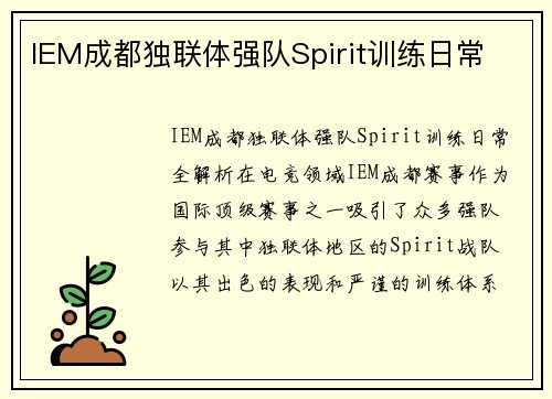 IEM成都独联体强队Spirit训练日常
